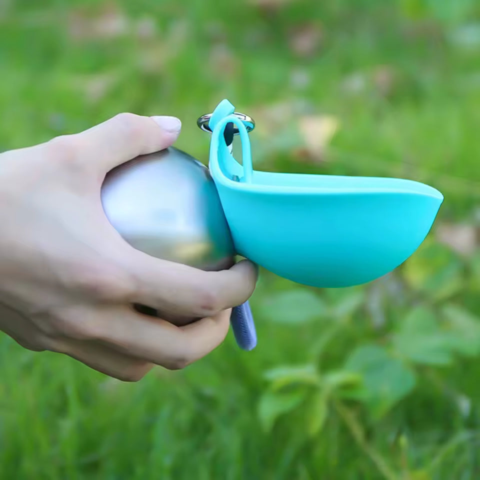 bola de acero inoxidable Cuenco portátil para perro