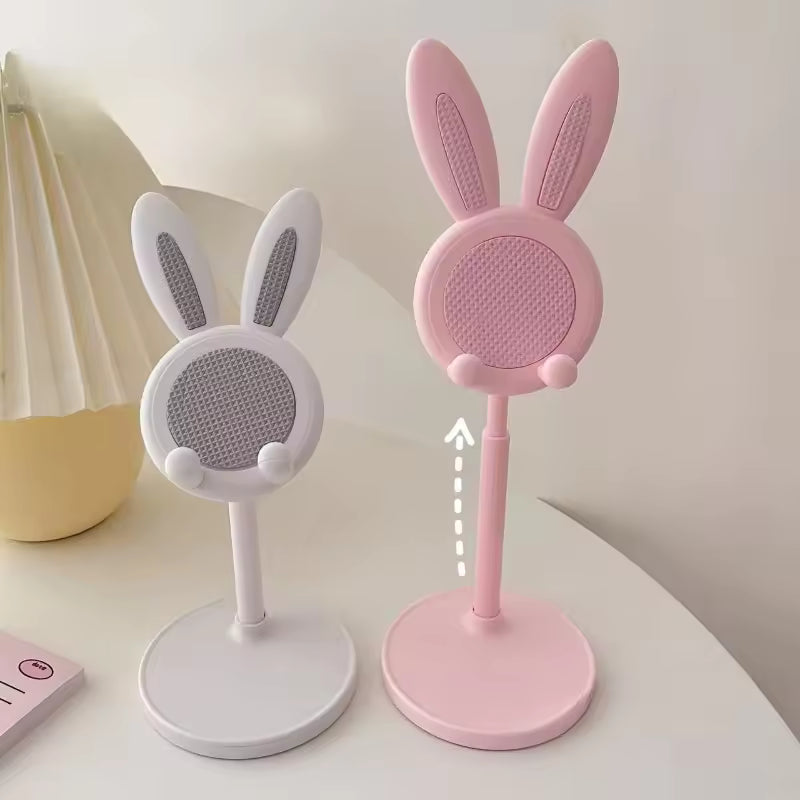 El lindo soporte para teléfono móvil Rabbit de escritorio