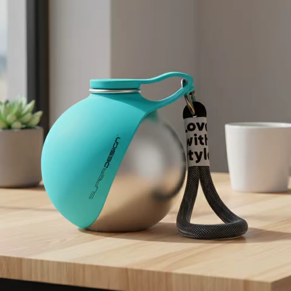 bola de acero inoxidable Cuenco portátil para perro